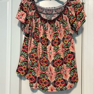 New Directions Colorful Patterned Blouse